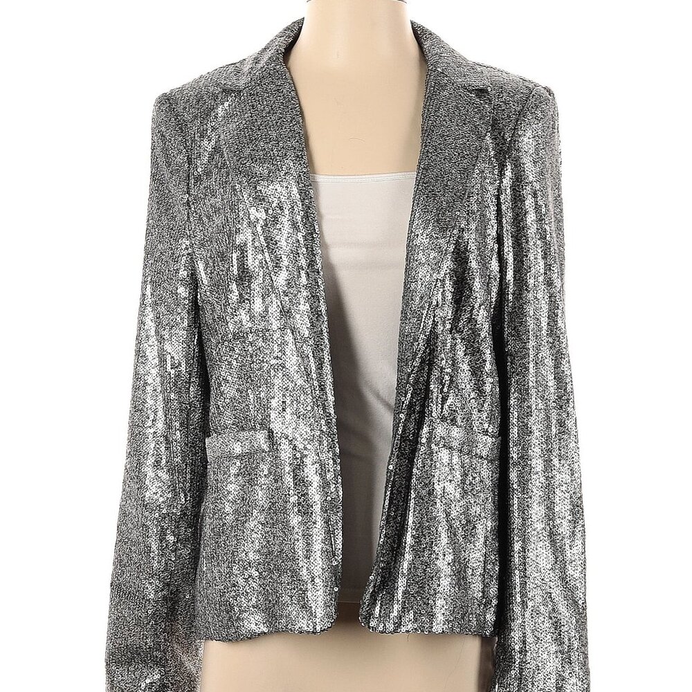 NWT Michael Kors Full Silver Sequins Blazer, Size 4